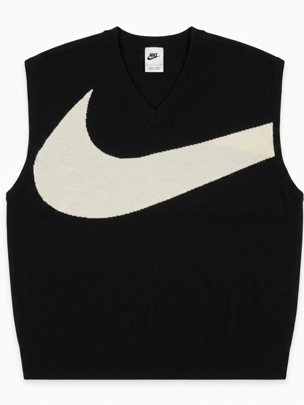 Nike Men’s Black Sweater Vest with White Logo